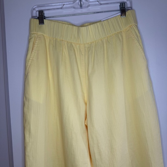 Loft Outlet Yellow Cotton High Rise Straight Leg Crop Pants Size M - Picture 2 of 10